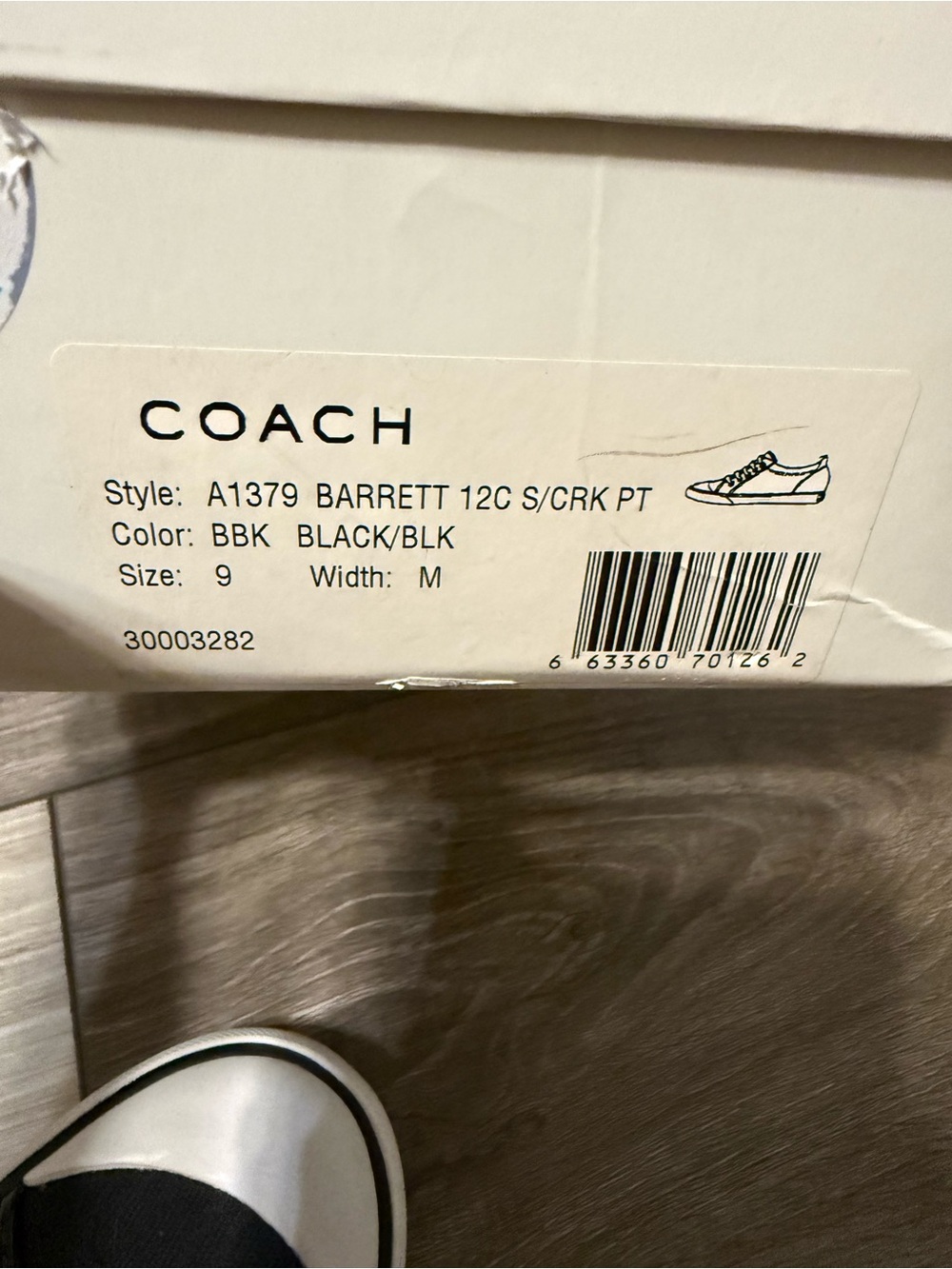 Coach Black Low-Top Logo Lace-Up Sneakers with White Toe - Picture 7 of 7